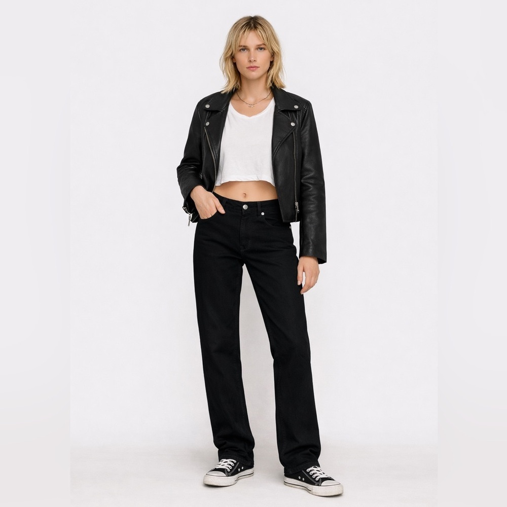 ZADIG & VOLTAIRE Black Straight-Leg Jeans Unisex Fit Designer Denim Tall Inseam